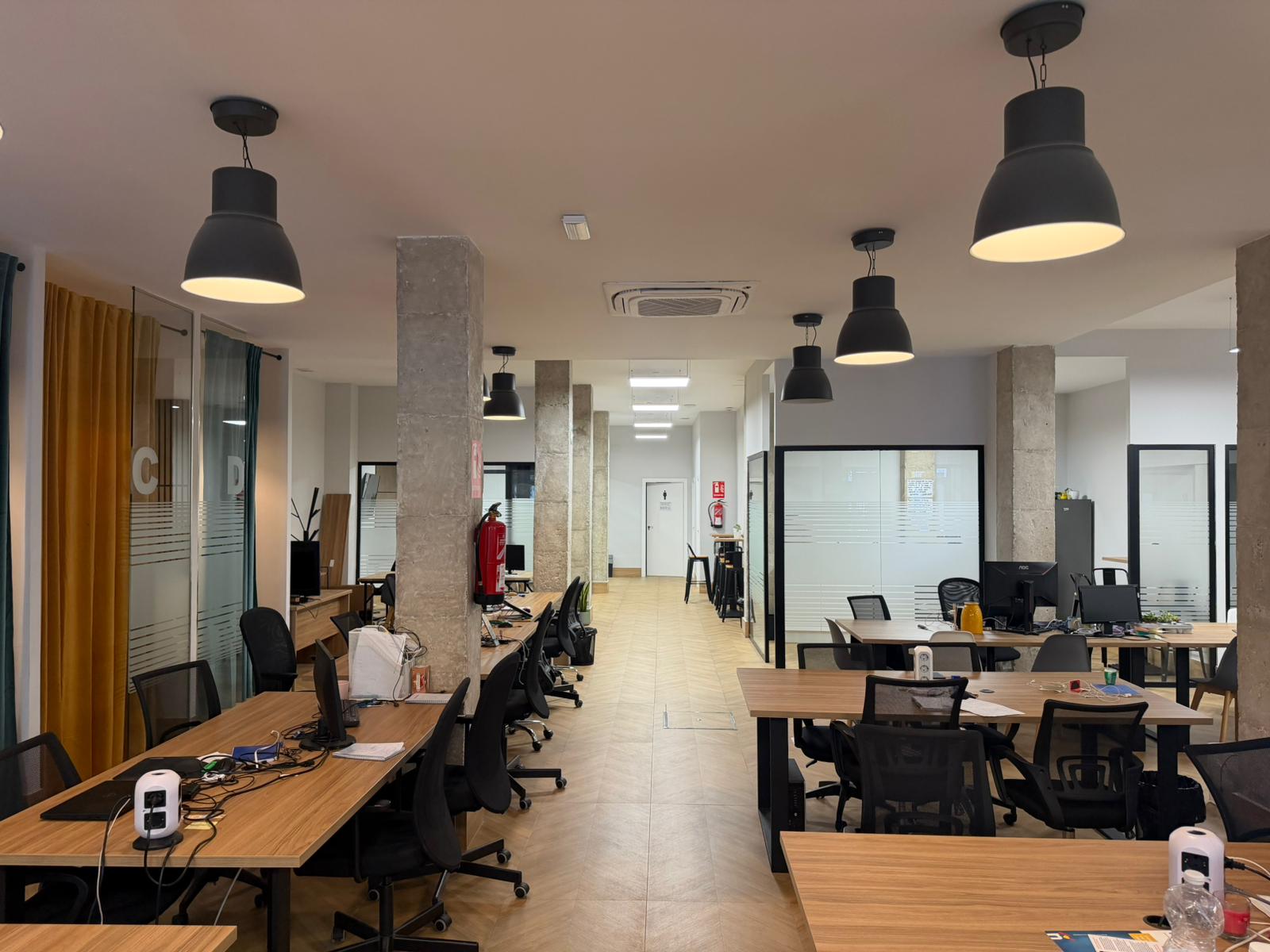 Coworking area with shared desks